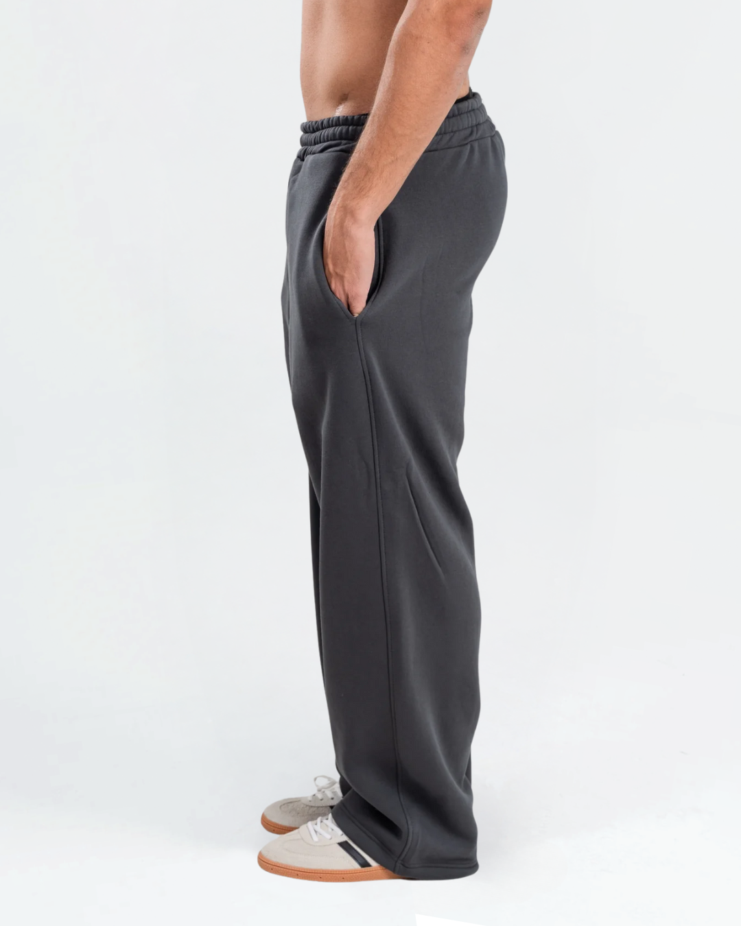 Dark Grey Baggy Sweatpants side view