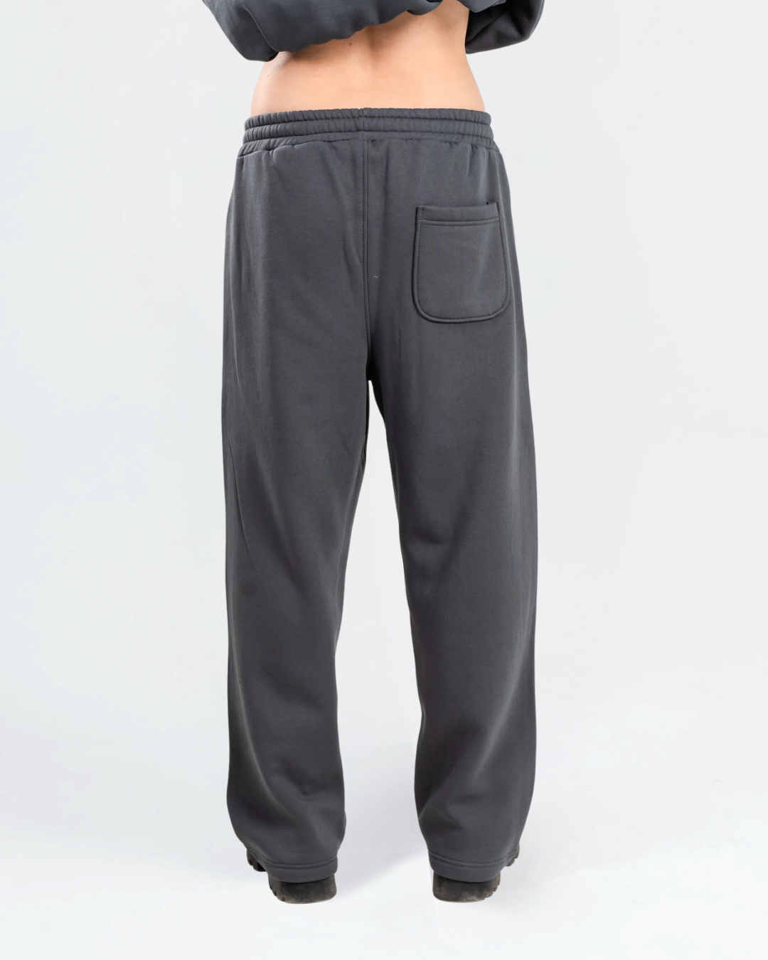 Dark Grey Baggy Sweatpants back view