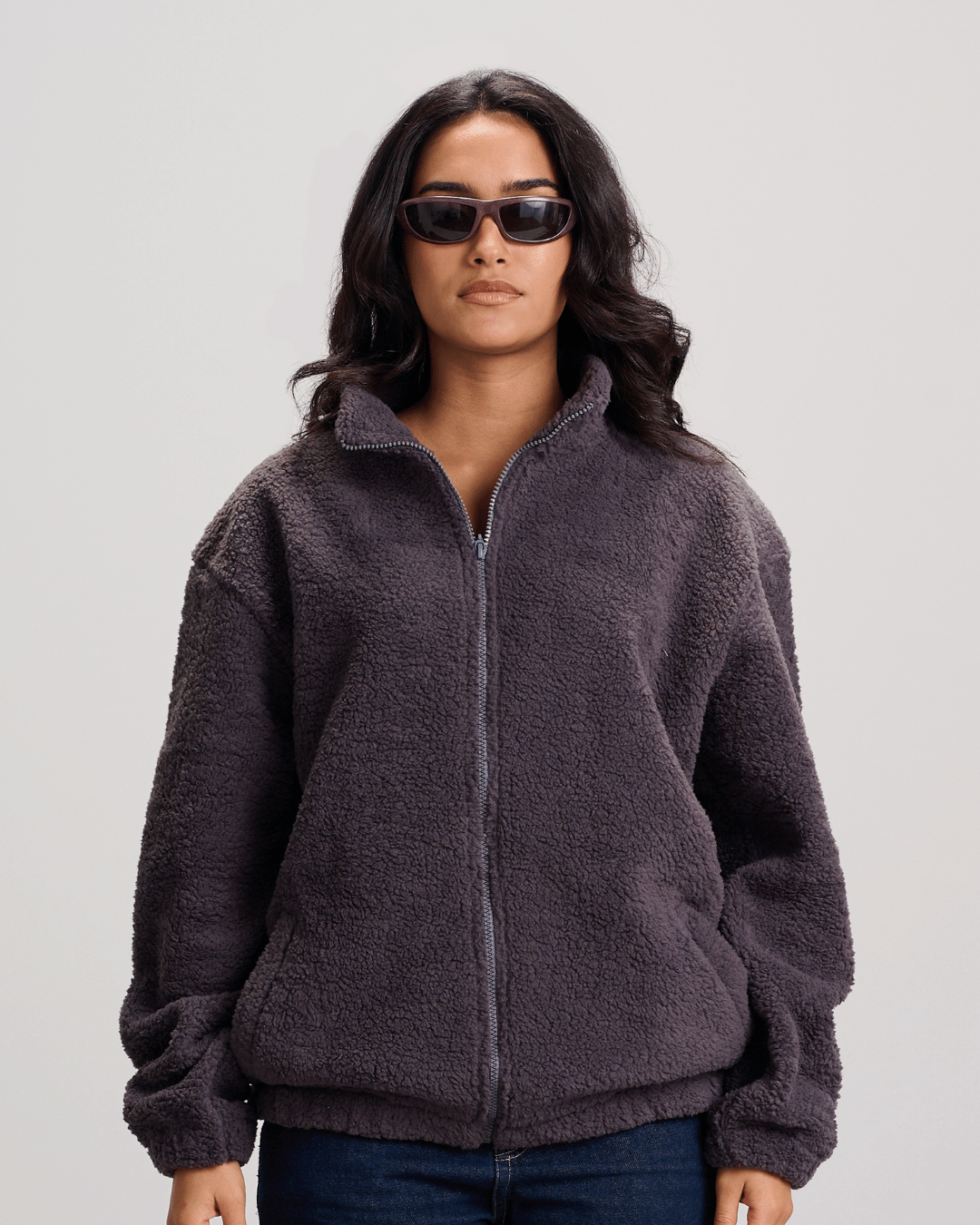 Fleece Zip-Up Jacket - Grey