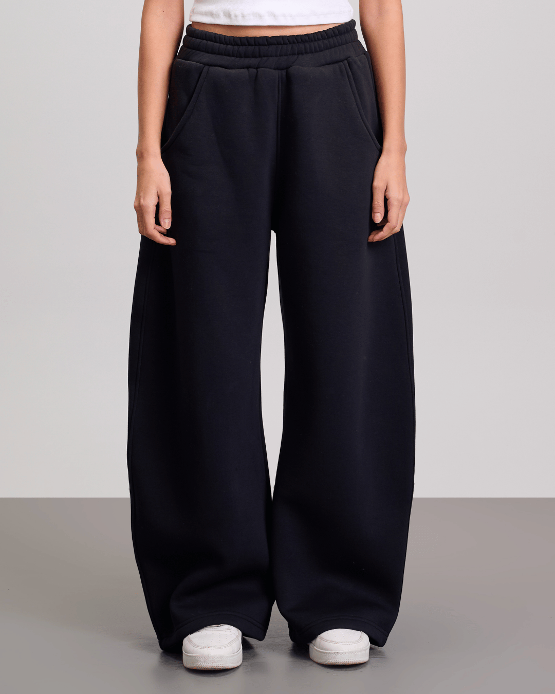 Wide Leg Sweatpants - Black