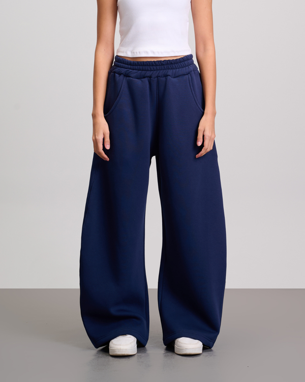 Wide Leg Sweatpants - Navy