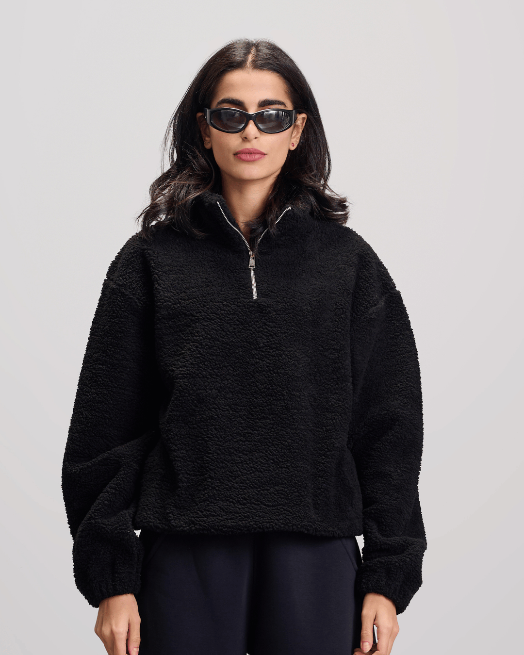 Fleece Quarter Zipper - Black