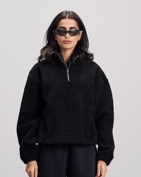 Fleece Quarter Zipper - Black