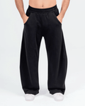 Front view Black Wide Leg Sweatpants