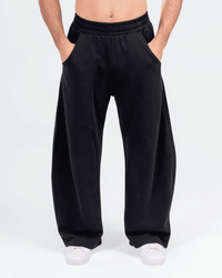 Front view Black Wide Leg Sweatpants