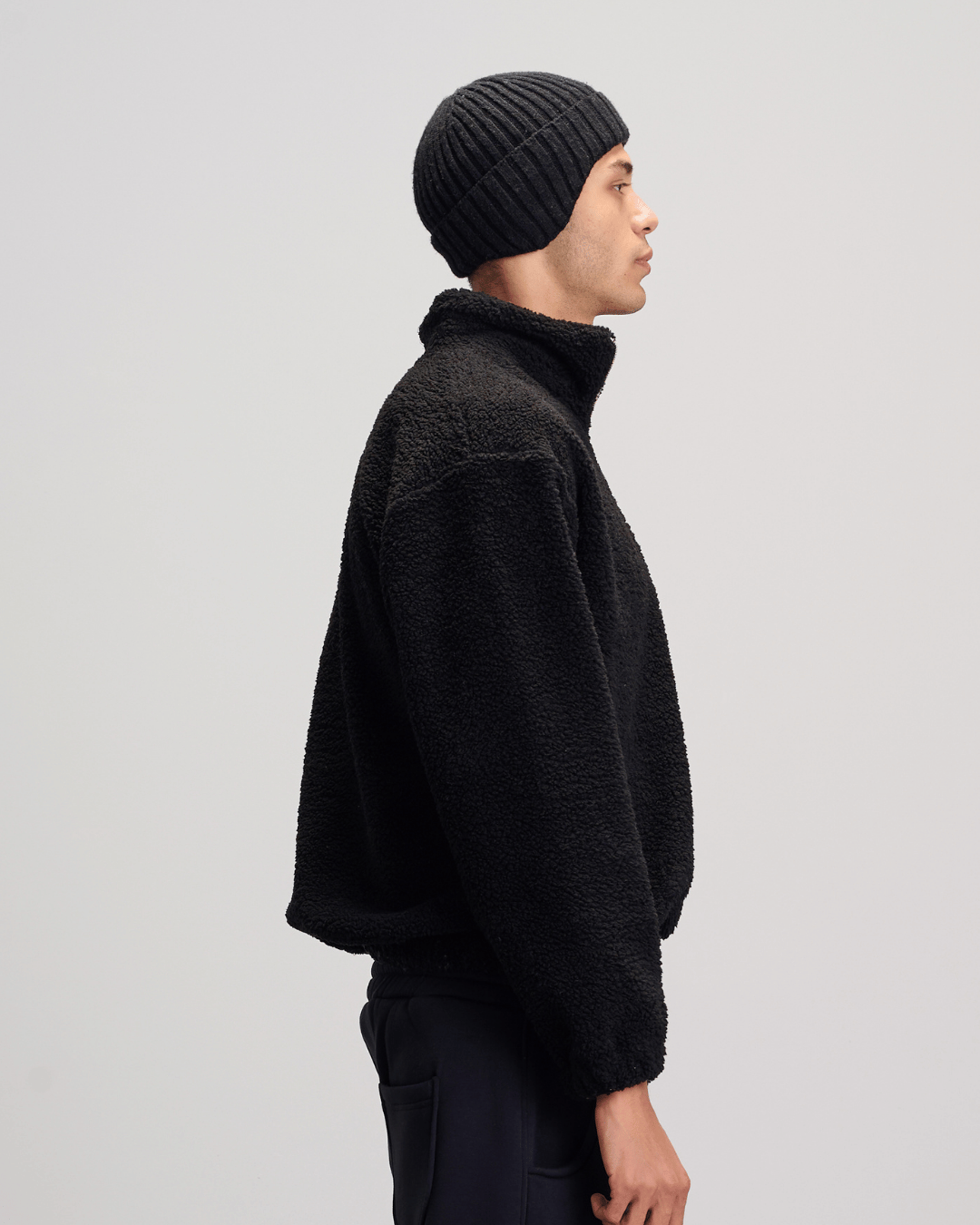 Fleece Quarter Zipper - Black