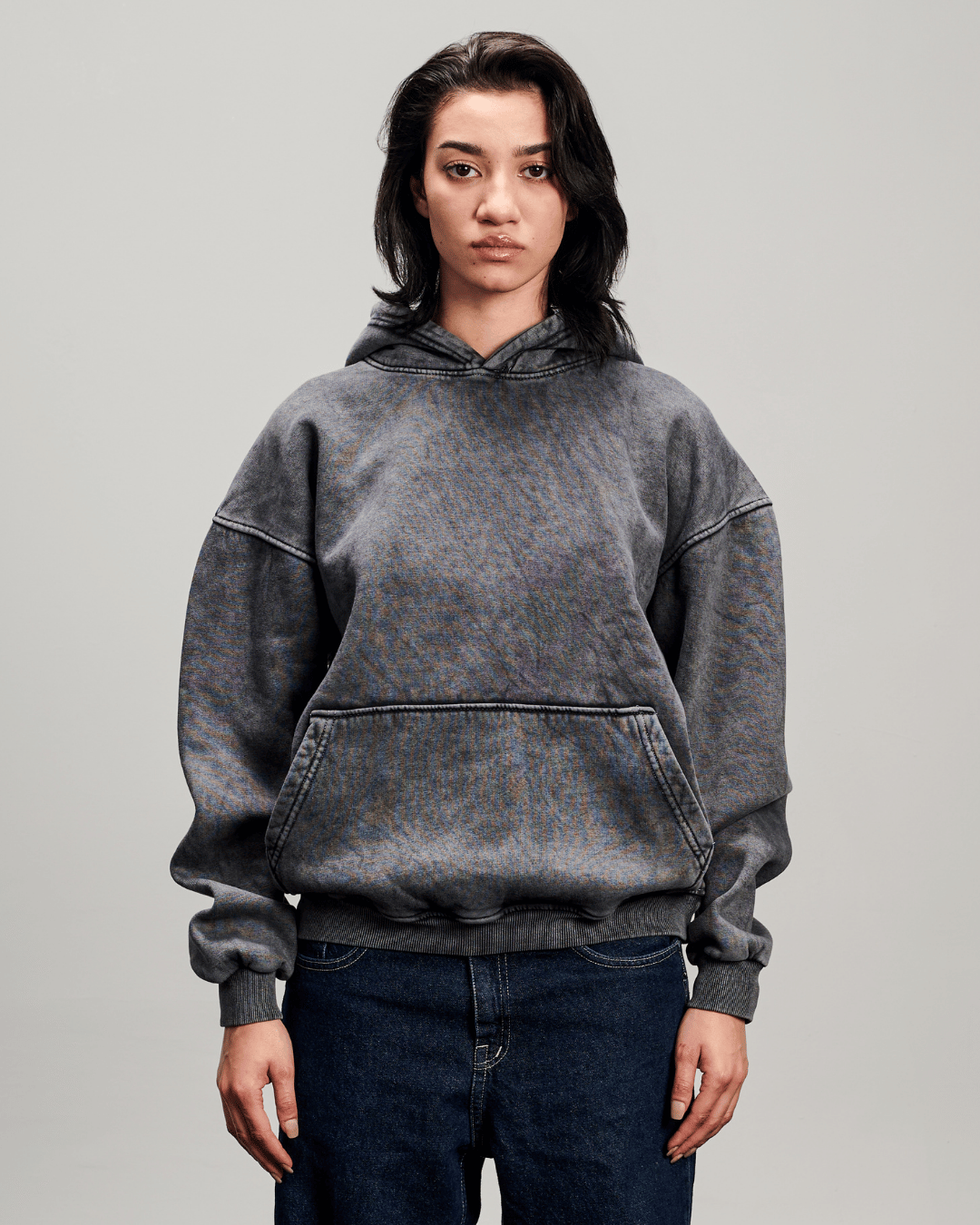 Washed Baggy Hoodie - Grey