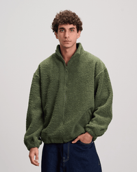 Fleece Zip-Up Jacket - Olive