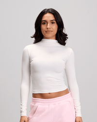 High Neck Top - White