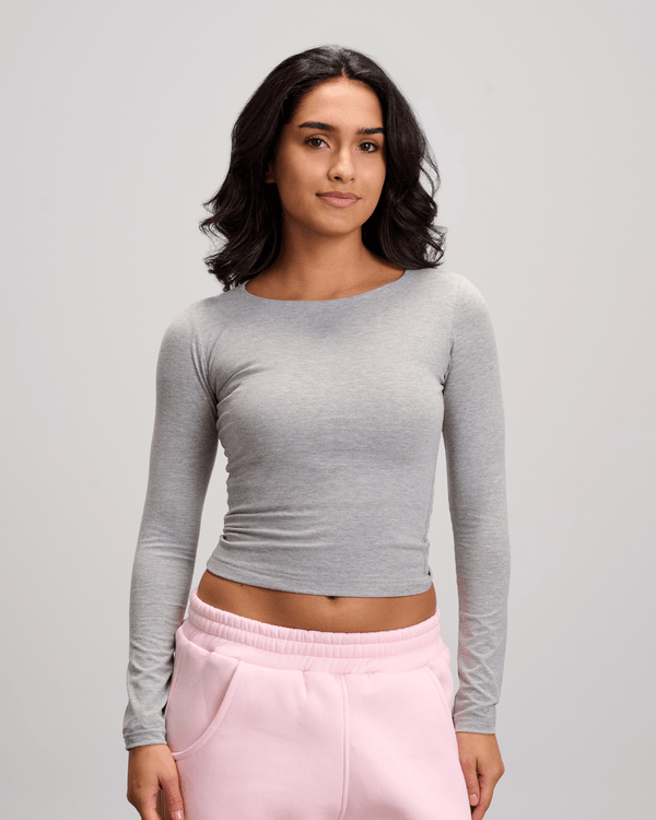 Round Neck Top - Grey