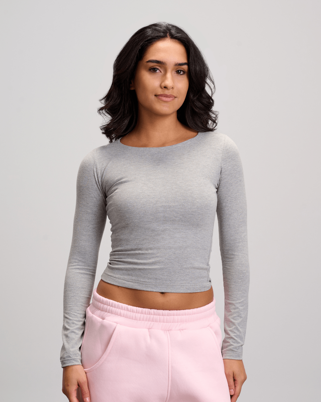 Round Neck Top - Grey