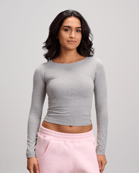 Round Neck Top - Grey
