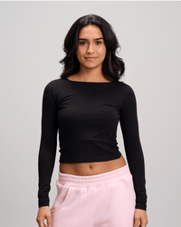 Round Neck Top - Black