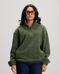 Fleece Zip-Up Jacket - Olive