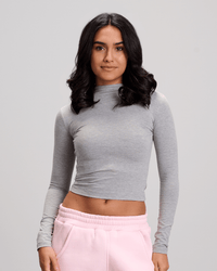 High Neck Top - Grey