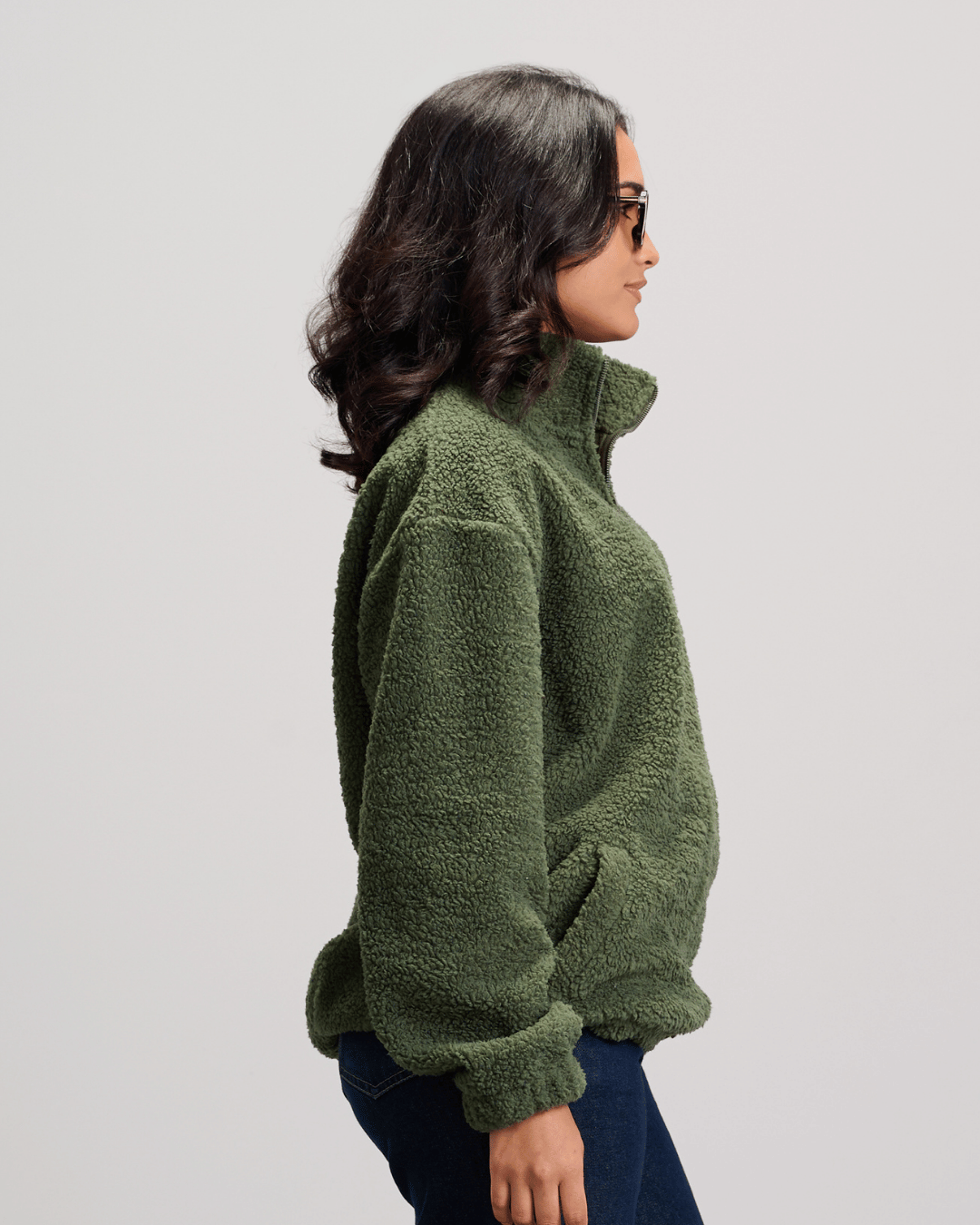 Fleece Zip-Up Jacket - Olive