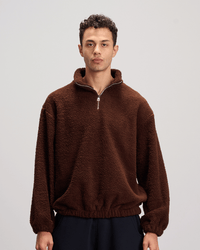 Fleece Quarter Zipper - Brown