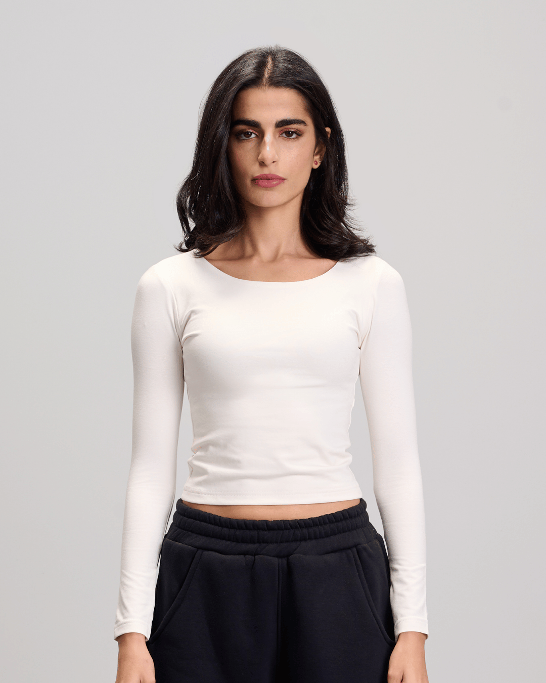 Wide Neck Top - White