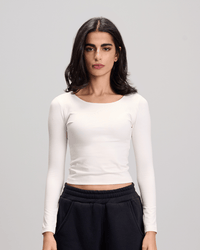 Wide Neck Top - White