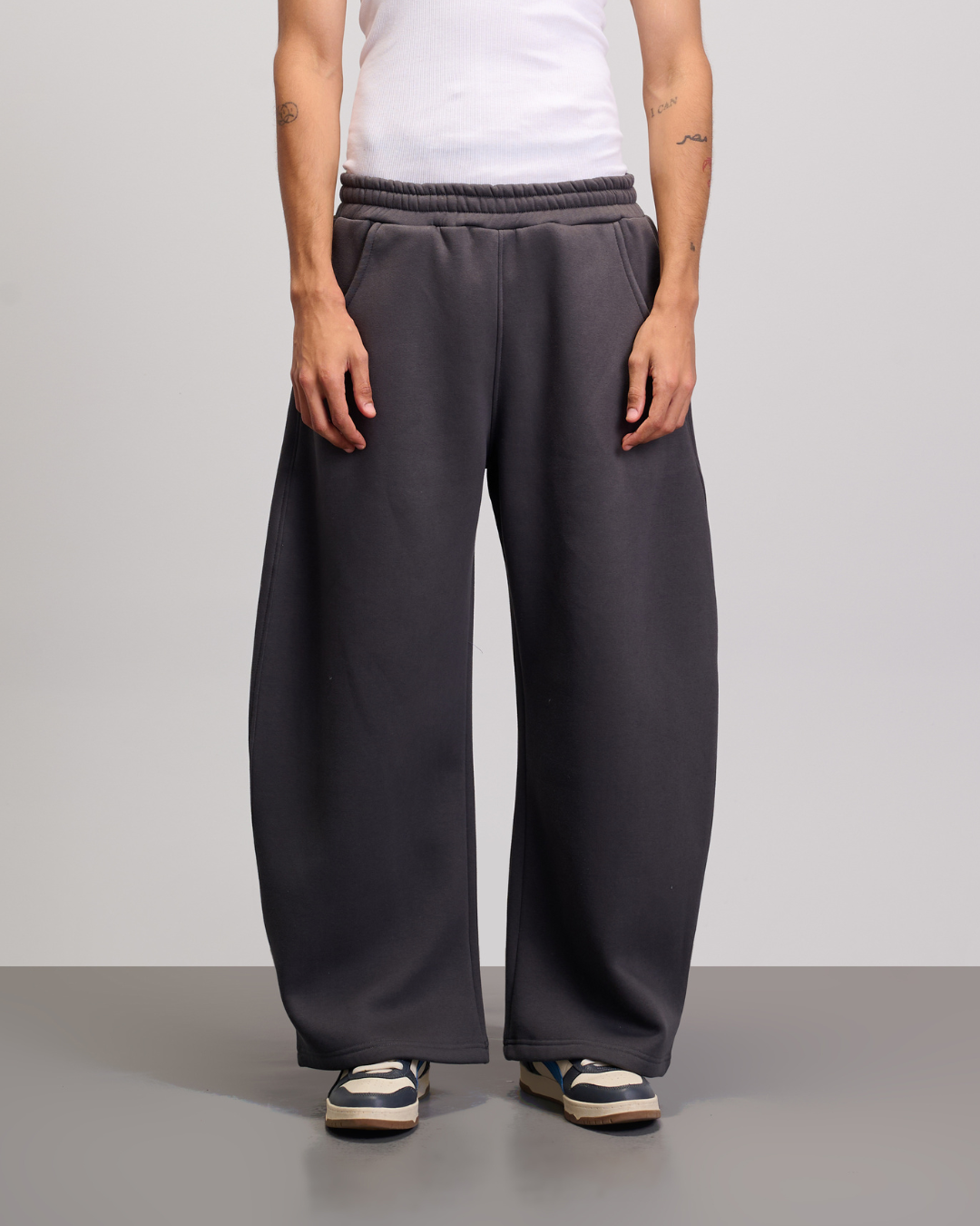 Wide Leg Sweatpants - Dark Grey