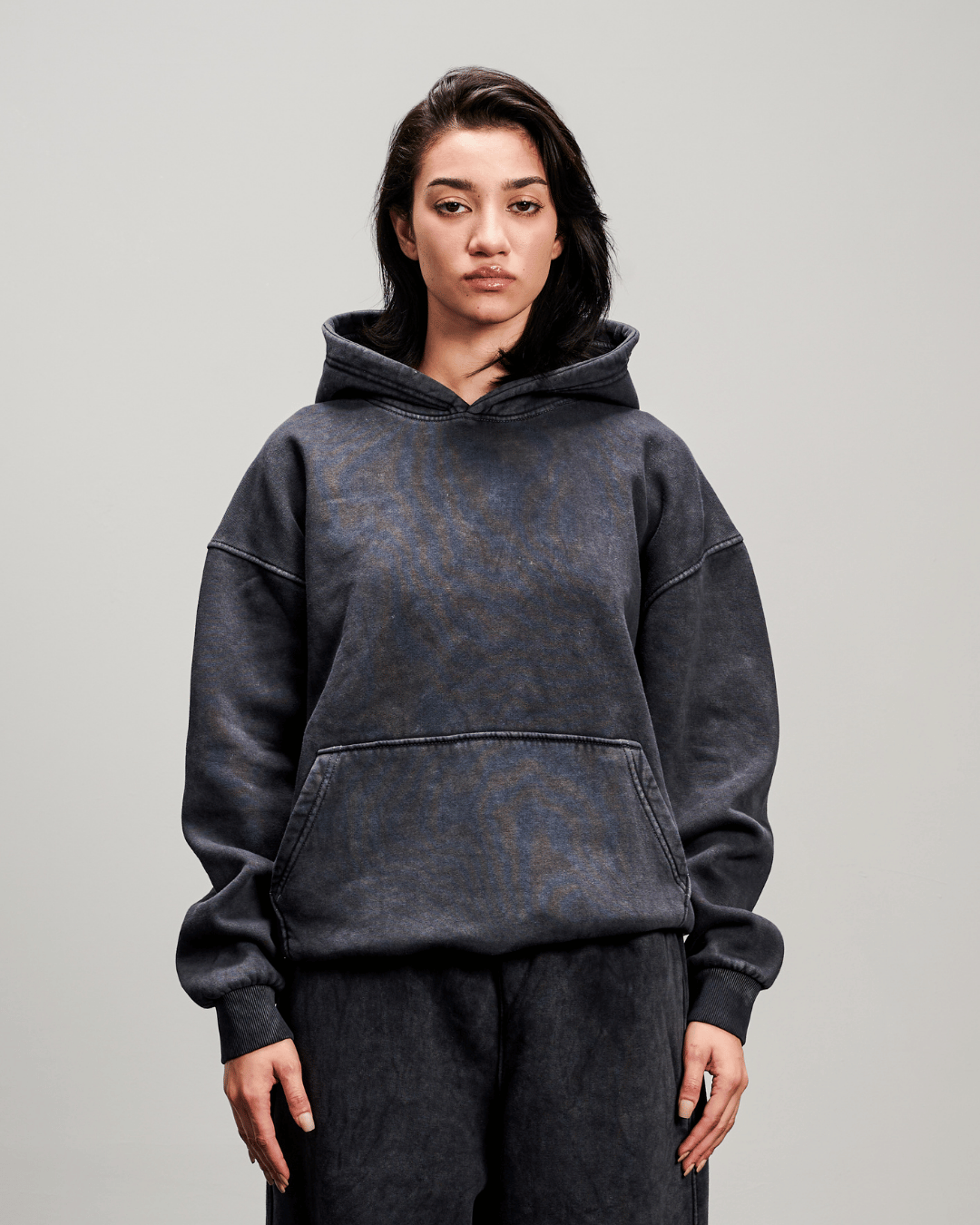 Washed Baggy Hoodie - Black