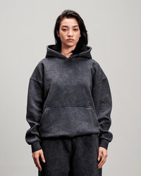 Washed Baggy Hoodie - Black