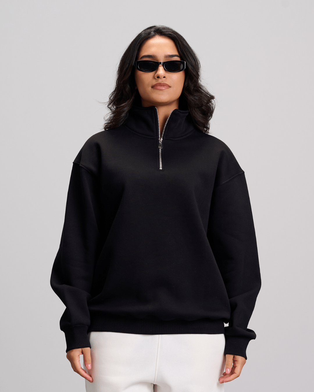 Quarter Zipper - Black