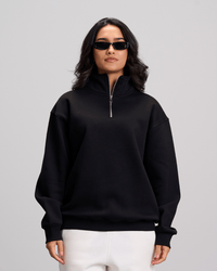 Quarter Zipper - Black
