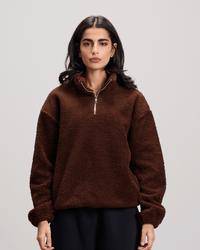 Fleece Quarter Zipper - Brown