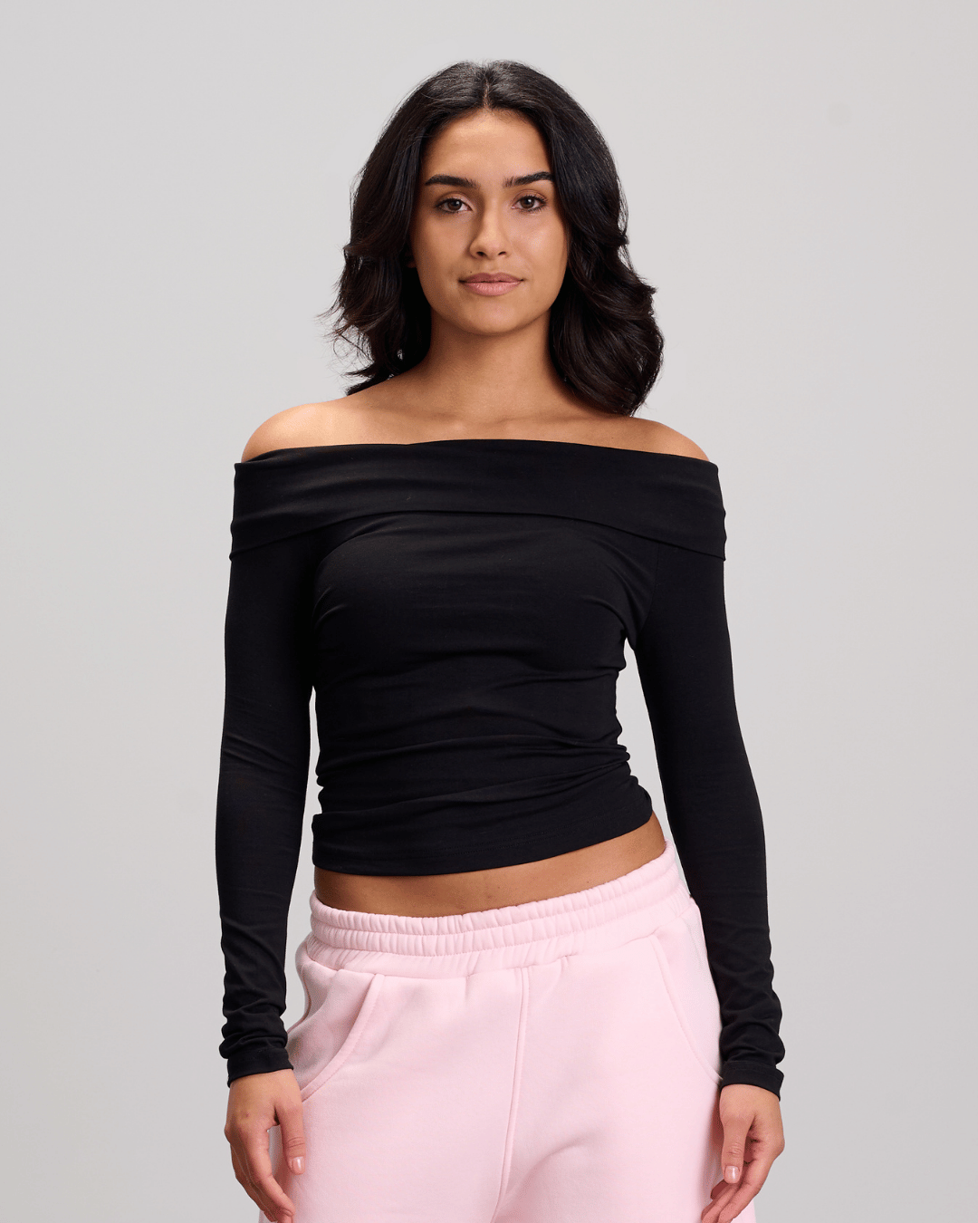 Drop Shoulder Top - Black