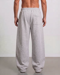 Pleated Wide Leg Sweatpants - Light Grey