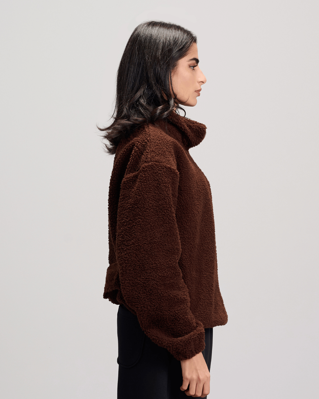 Fleece Quarter Zipper - Brown