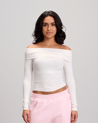 Drop Shoulder Top - White
