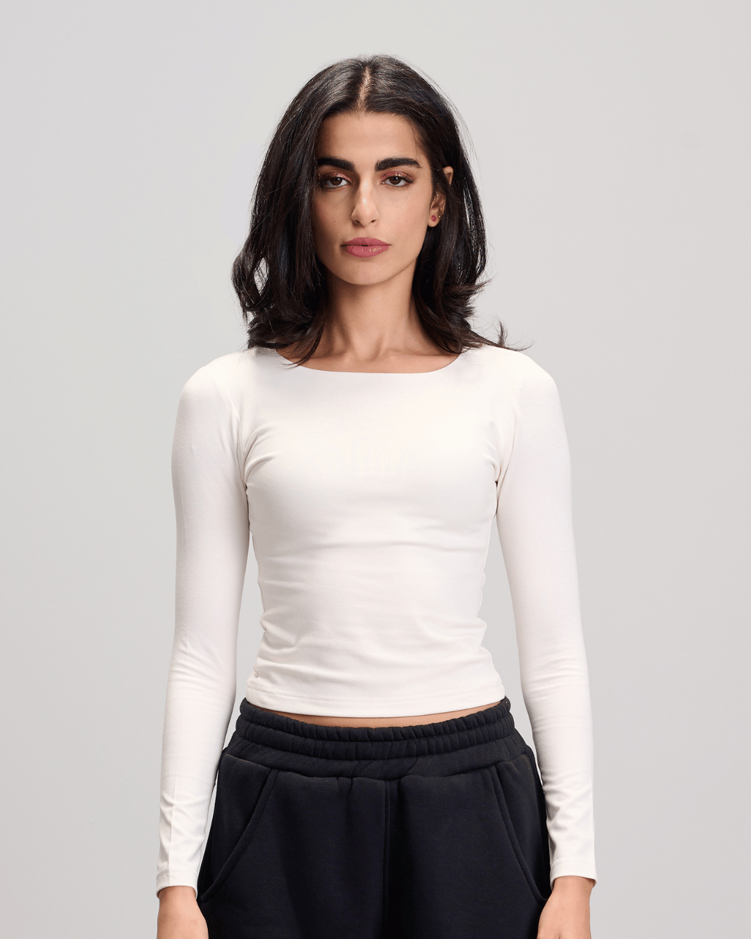 Round Neck Top - White
