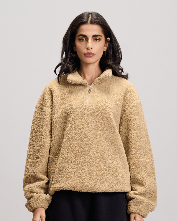 Fleece Quarter Zipper - Beige