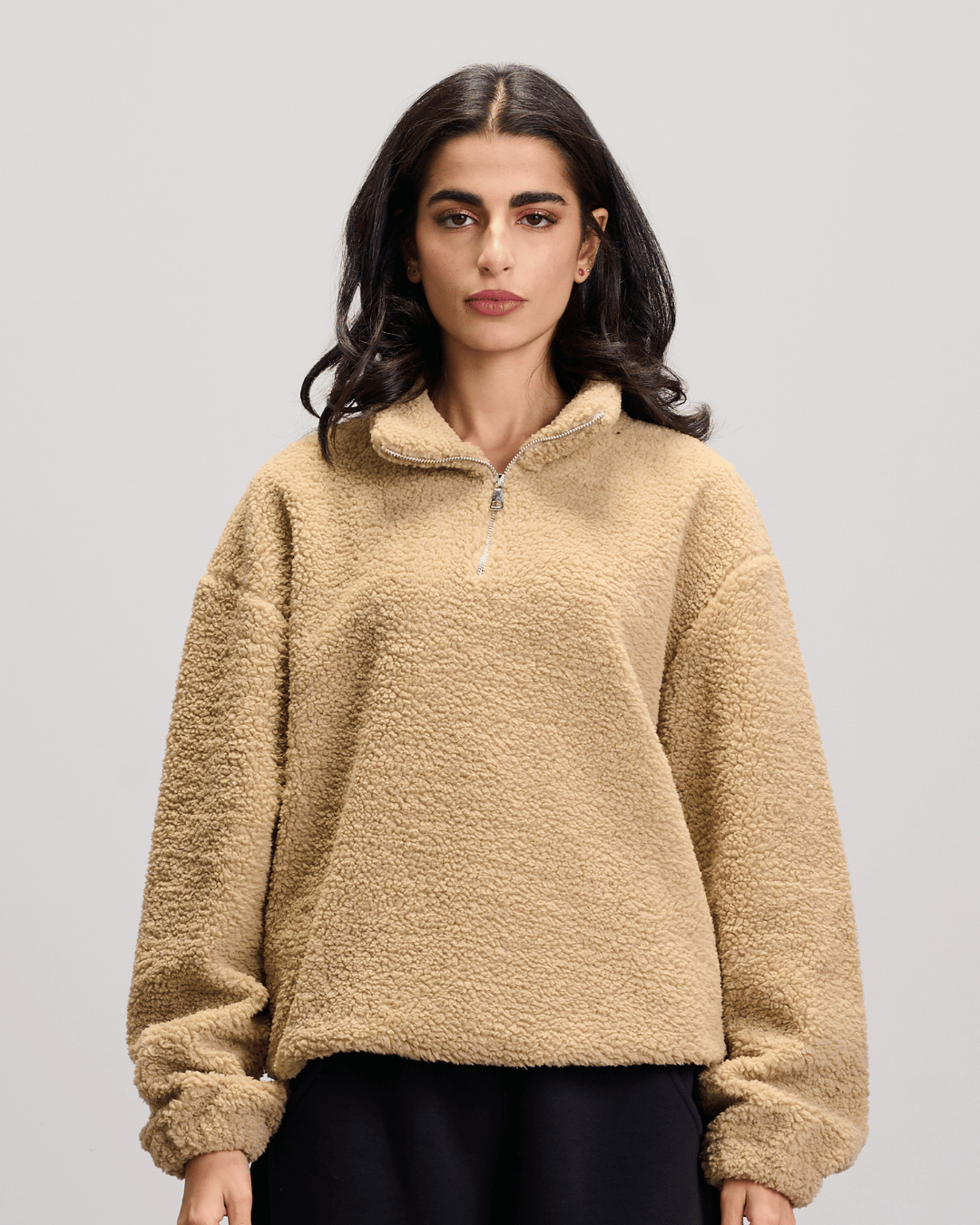 Fleece Quarter Zipper - Beige
