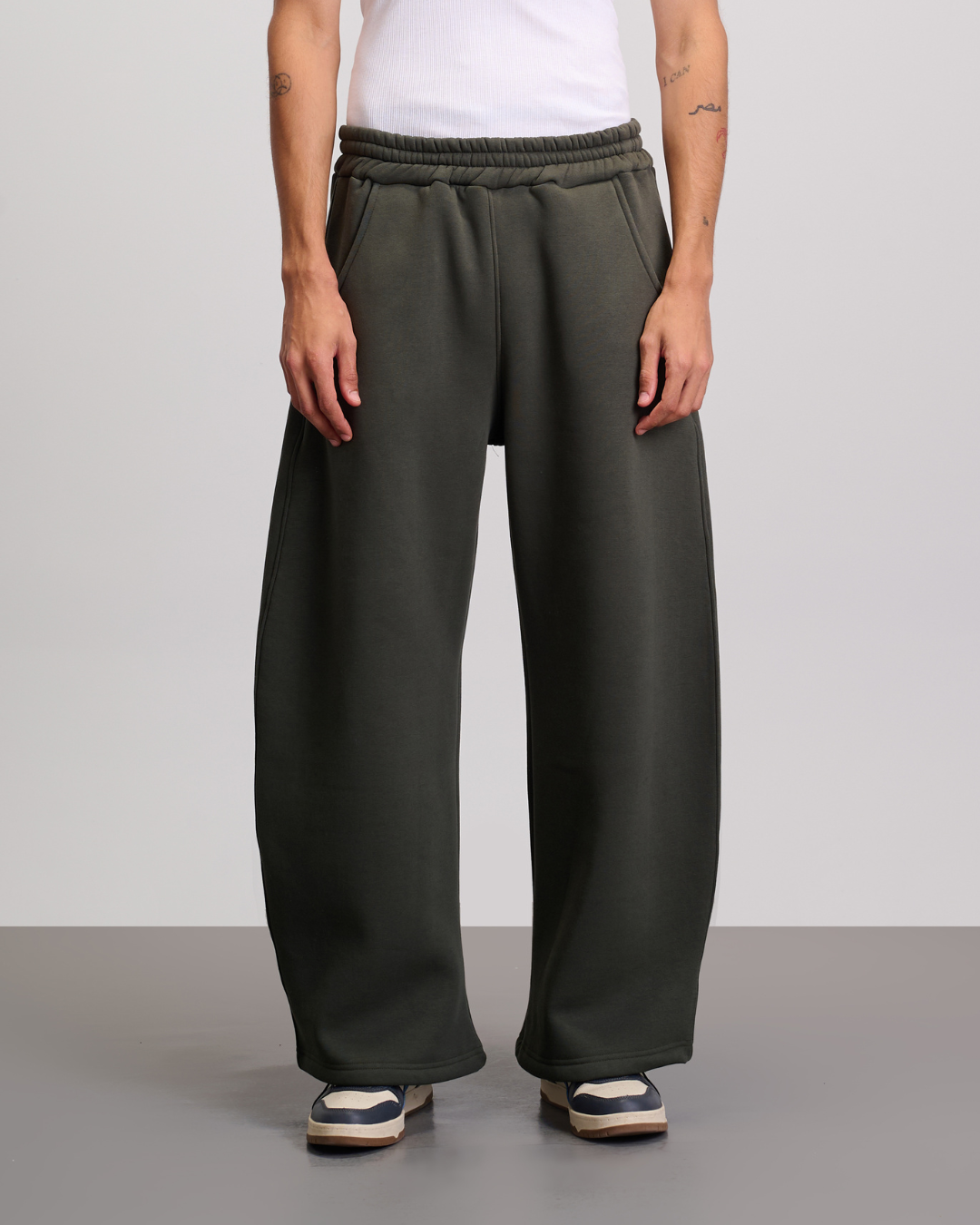Wide Leg Sweatpants - Olive
