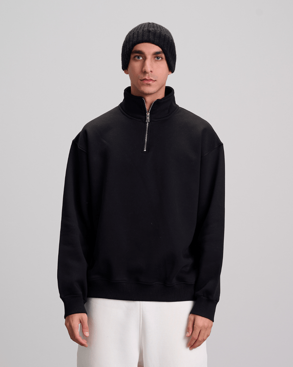 Quarter Zipper - Black