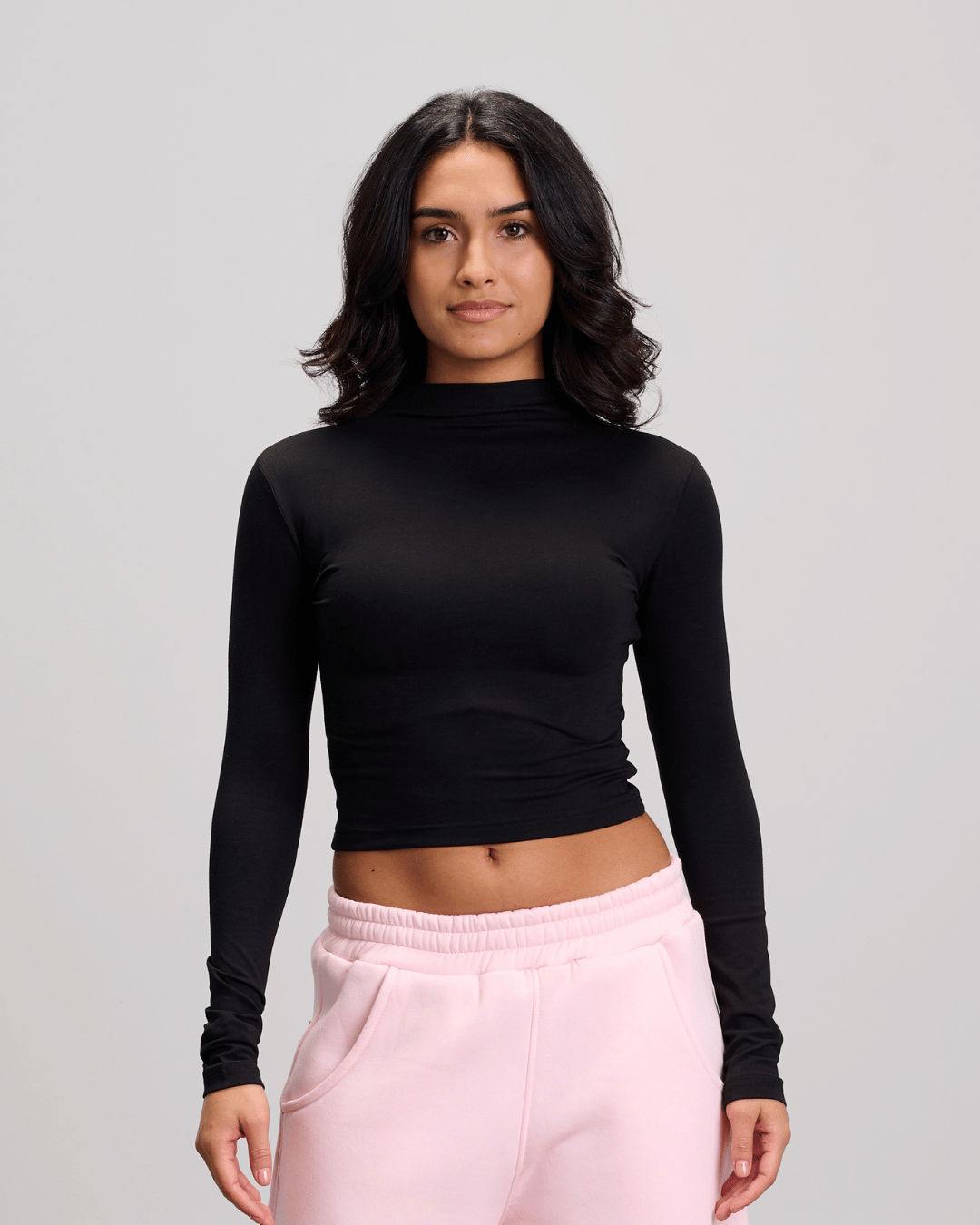High Neck Top - Black