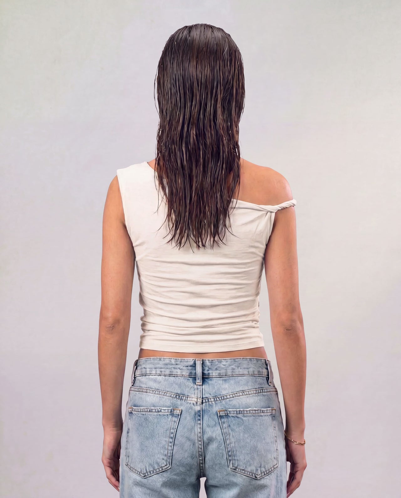 Sleek Off-Shoulder Top - White