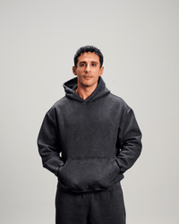 Washed Baggy Hoodie - Black
