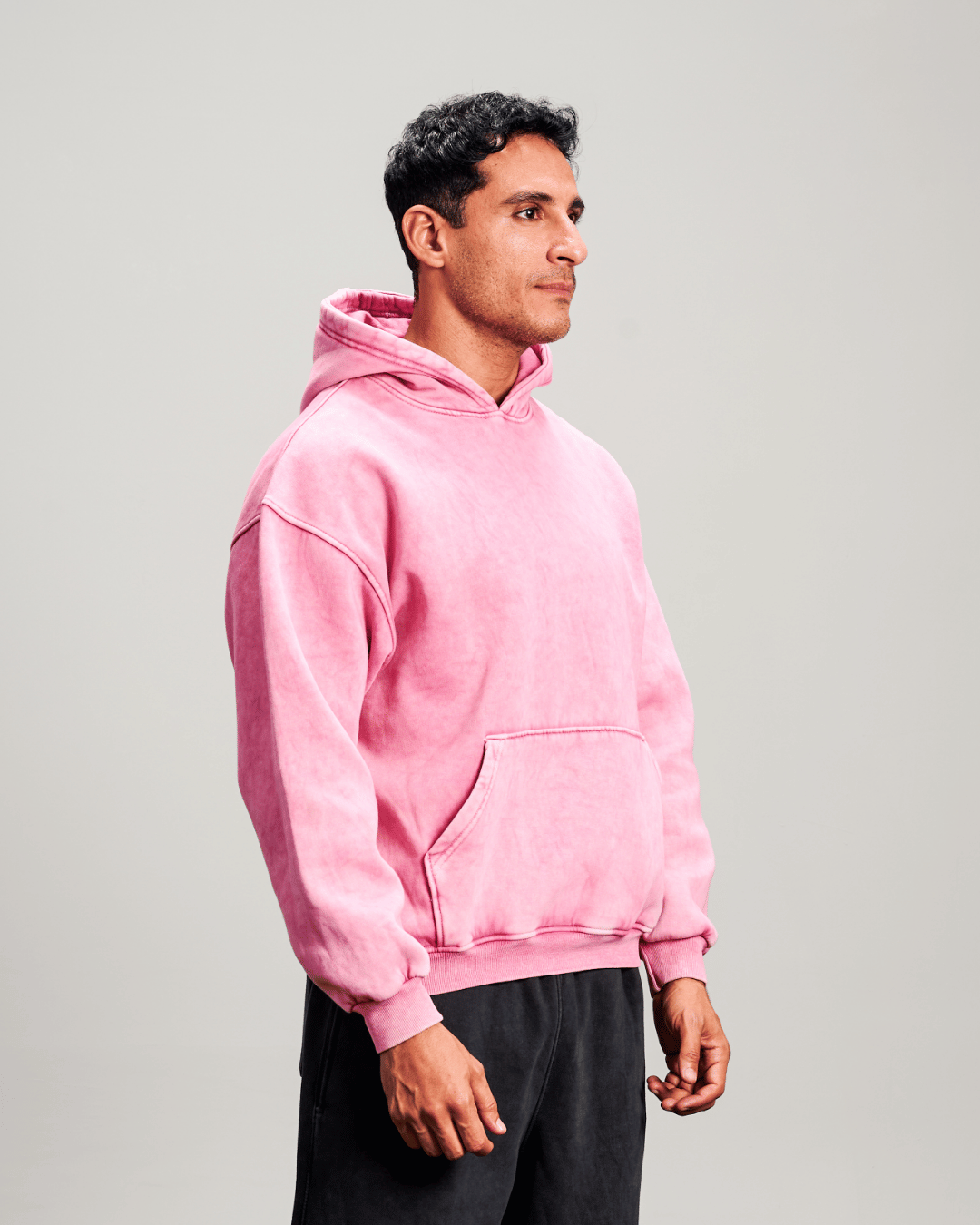 Washed Baggy Hoodie - Pink