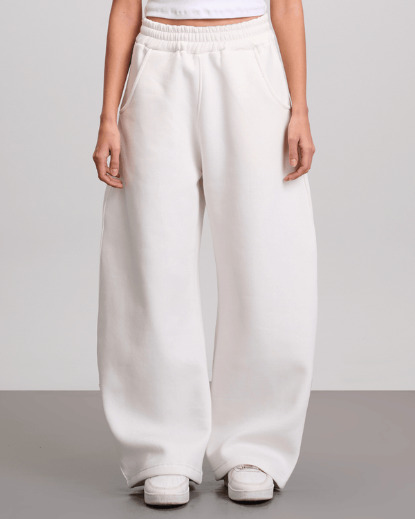 Wide Leg Sweatpants - White
