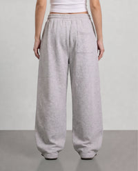 Pleated Wide Leg Sweatpants - Light Grey