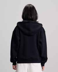 Boxy Zip-Up Sweatshirt - Black