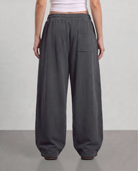 Pleated Wide Leg Sweatpants - Dark Grey