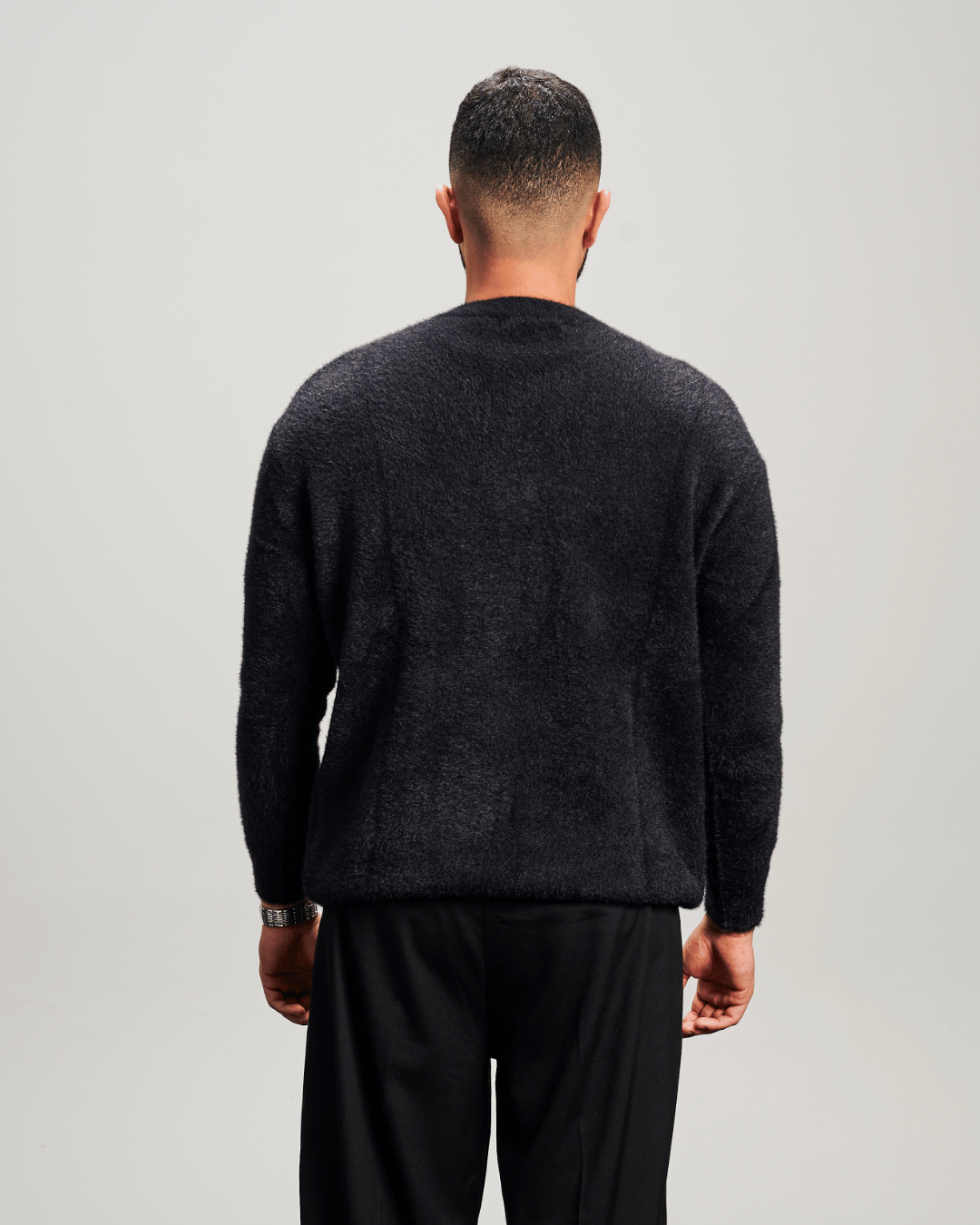 Mohair Knit Crewneck - Black