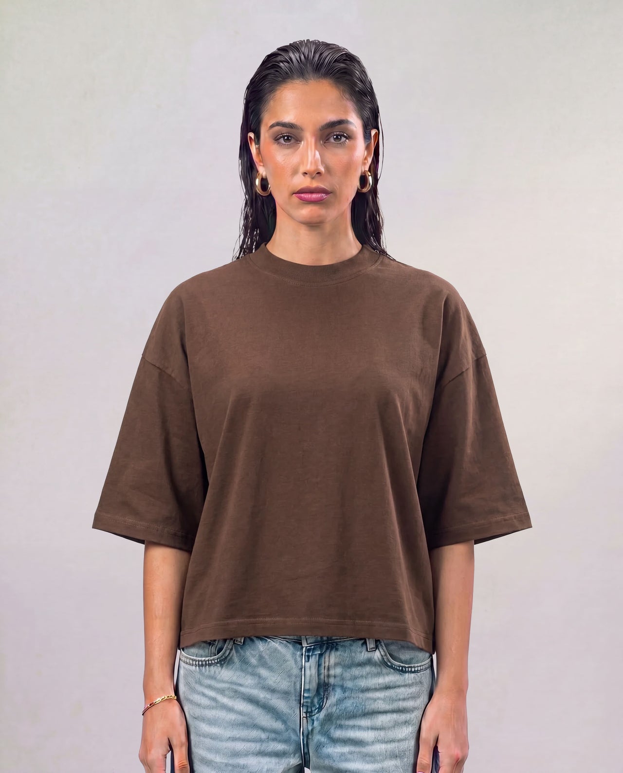 Boxy Tee - Brown