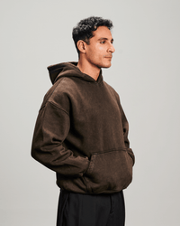 Washed Baggy Hoodie - Brown