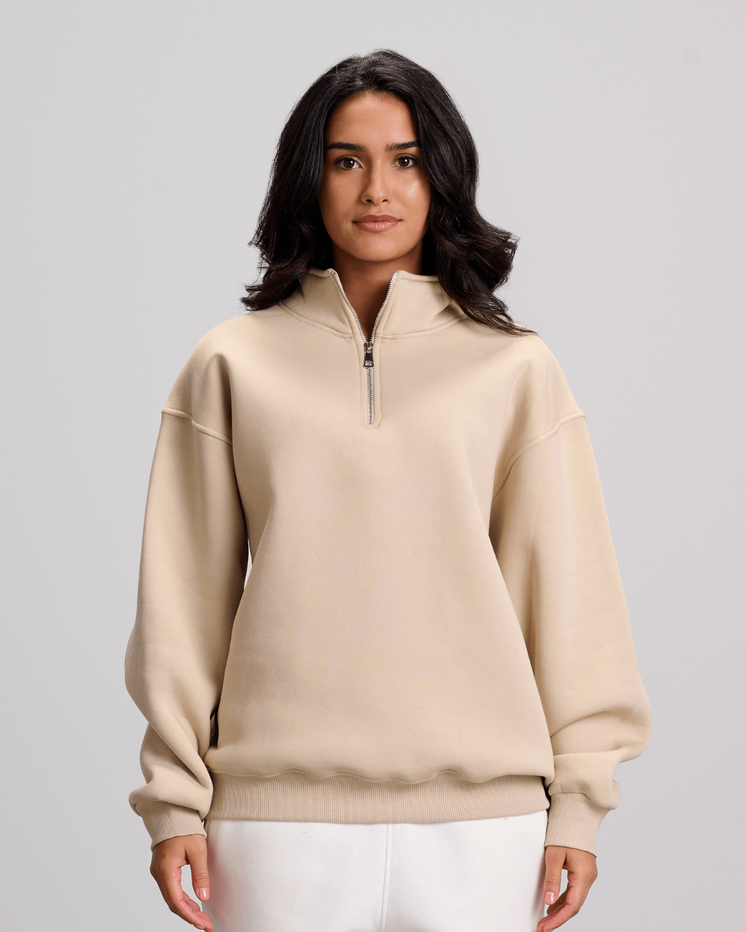 Quarter Zipper - Beige